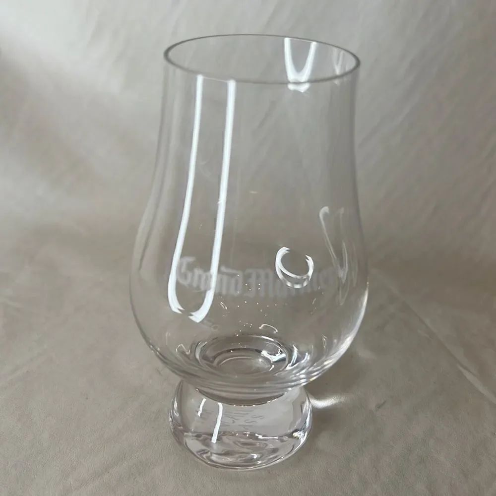 Grand Mariner 8 Ounces Cordial Liquor Cocktail Clear Glass White Lettering Used